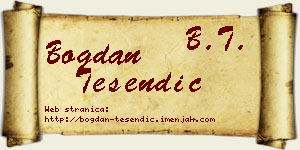Bogdan Tešendić vizit kartica